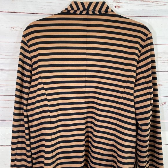 NY Collection Brown & Black Striped Open Sweater Jacket NWOT Women's Size Large - Picture 6 of 10
